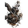 Steampunk-Cutaway-Mechanikmotor