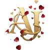 Golden AJ Monogram with Roses