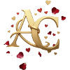 Gold Monogram AC with Hearts