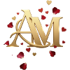 Golden AM Monogram with Rose Petals