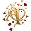 Golden Initials AI with Heart Frame