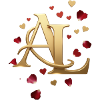 AL Monogram in Gold with Hearts