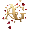 Gold Monogram A&G with Hearts