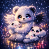 Celestial Nephalim Panda with Cloud Babies