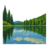 Waldreflexionen an einem friedlichen See