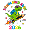 Schulkind 2026 Dino T-Rex Einschulung