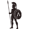 Spartanischer Krieger mit Lambda-Schild