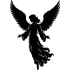 Black silhouette celestial angel