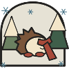 Sleeping Hedgehog in Forest Landscape