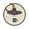 Night Flyer Bat with Tea Cup