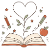Heart tree from book – creativity blossoms