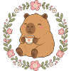 Capybara with coffee mug