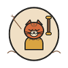 Sleeping Cat Circle Badge