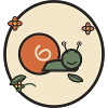 Soft Snail in Flower Circle