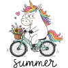Einhorn auf dem Fahrrad