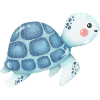 Cuddly turtle blue pattern