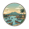 Naples Italy Mount Vesuvius Bay Sticker
