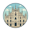 Milan Duomo Cathedral Italy Round Sticker