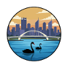 Perth Australien Swan River Skyline-Aufkleber