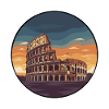 Rome Colosseum Sunset Circular Sticker
