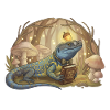 Lizard with ornament reading Tales