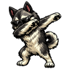 Dabbing Norwegian Elkhound