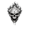 Burning Skull Gothic Horror-Grafik