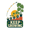 Keep Growing – Retro Plant Motivation