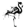 Flamingo Silhouette Schwarzer Spritzer