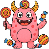 Niedliches rosa Suessigkeiten Monster