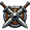 Cross Blades Shield Emblem