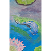Blue tropical fish over lotus