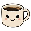 Cute Smiling Kawaii Coffee Cup Cartoon
