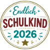 Endlich Schulkind 2026 Badge