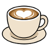 Cute Heart Latte Coffee Cup Illustration
