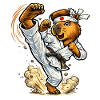 Süßes Capybara macht Karate