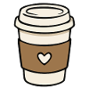 Süße Takeaway-Kaffeetasse mit Herz