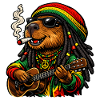 Sweet Capybara in Rastafari Style