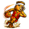 Cute Capybara Playing Basketball