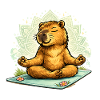Sweet capybara doing yoga