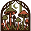 Forest Mushrooms Night Badge
