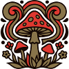 Psychedelische Pilze Grafik