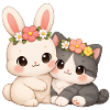 Rabbit with cat