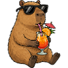 Capybara mit Sonnen-Cocktail-Style