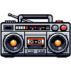 Retro Boombox Illustration