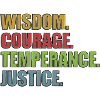 4 Stoic Virtues Retro Rainbow