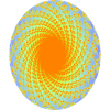 Spiral of orange in lavender