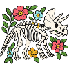 Triceratops Skelett mit Blumen