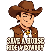 Cowboy Cartoon with Western Slogan
