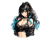 Gothic Anime Girl with Blue Flair